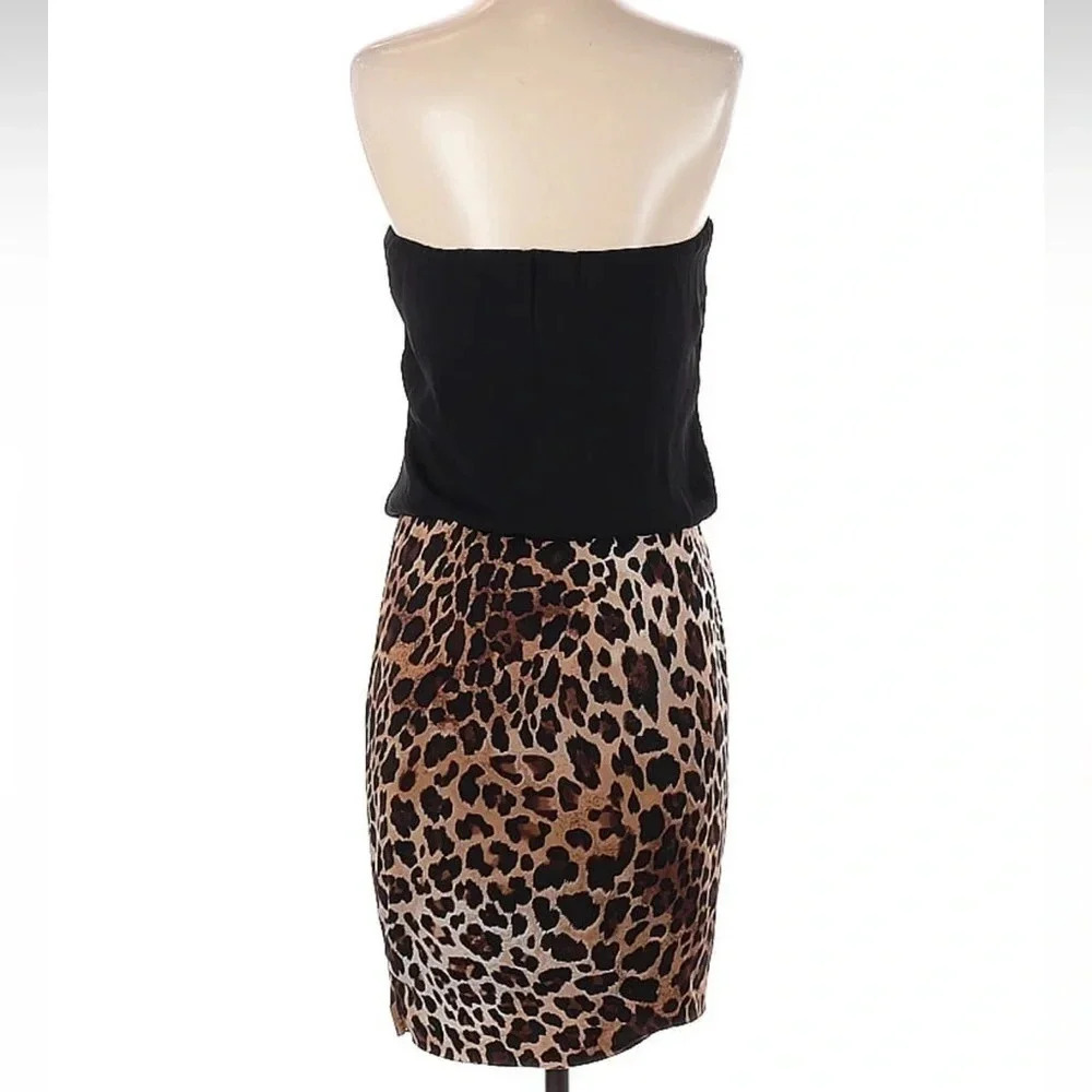 Vintage Cache Leopard Print Strapless Y2k Dress W… - image 2